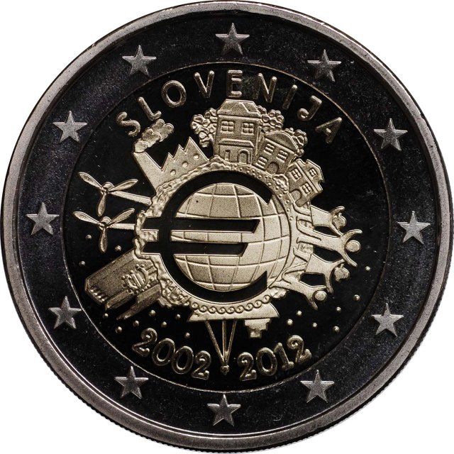 Slowenien 2012 10 Jahre Euro-Bargeld – Rückseite