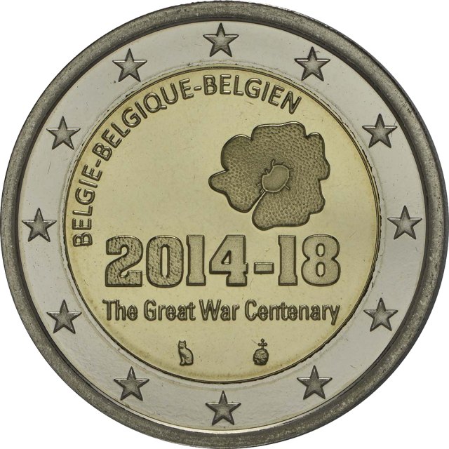 Belgien 2014 100 Jahre Beginn des 1. Weltkrieges – Rückseite