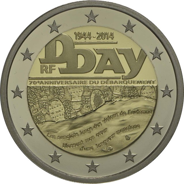Frankreich 2014 70. Jahrestag "D-day" – Rückseite