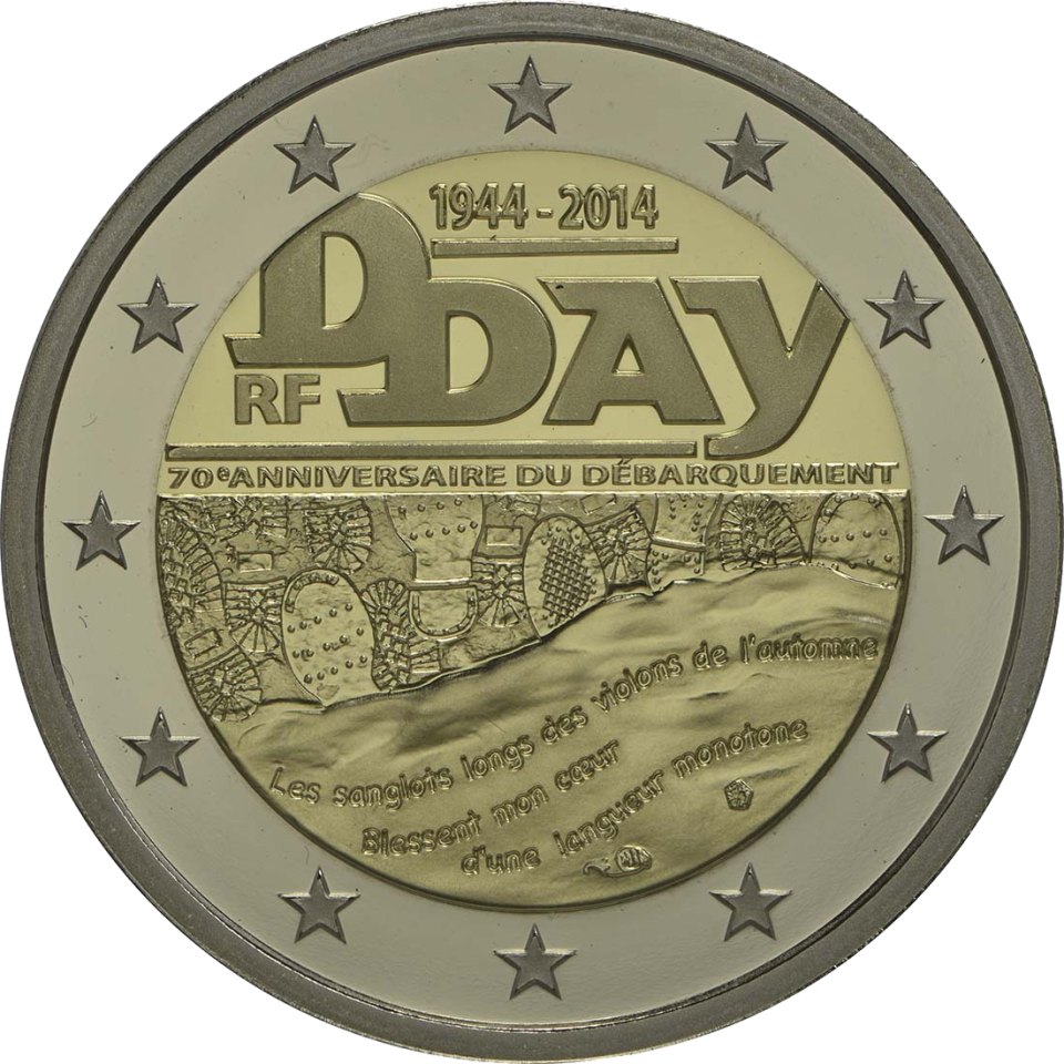 Frankreich 2014 70. Jahrestag "D-day" – Rückseite