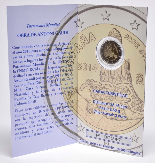 Spanien 2014 UNESCO Weltkulturerbe-Serie 5. Ausgabe Werke des Antonio Gaudi – Übersicht