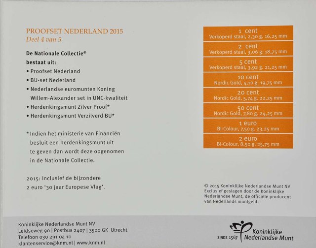 Niederlande 2015 30 Jahre EU-Flagge – Zertifikat