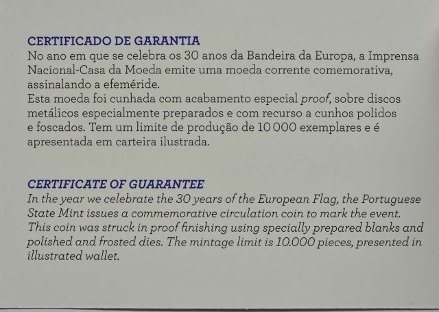 Portugal 2015 30 Jahre EU-Flagge – Zertifikat