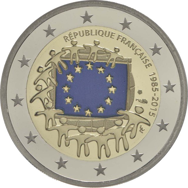 Frankreich 2015 30 Jahre EU-Flagge – Rückseite