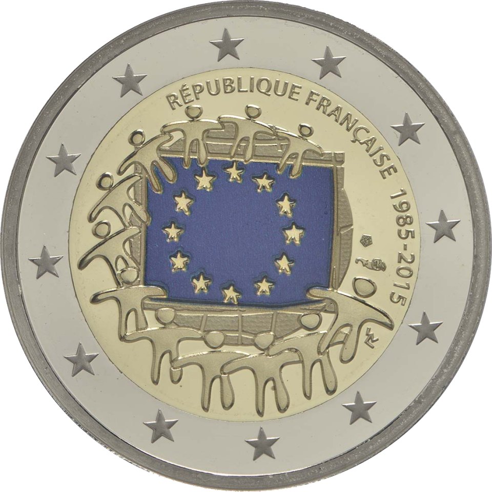 Frankreich 2015 30 Jahre EU-Flagge – Rückseite
