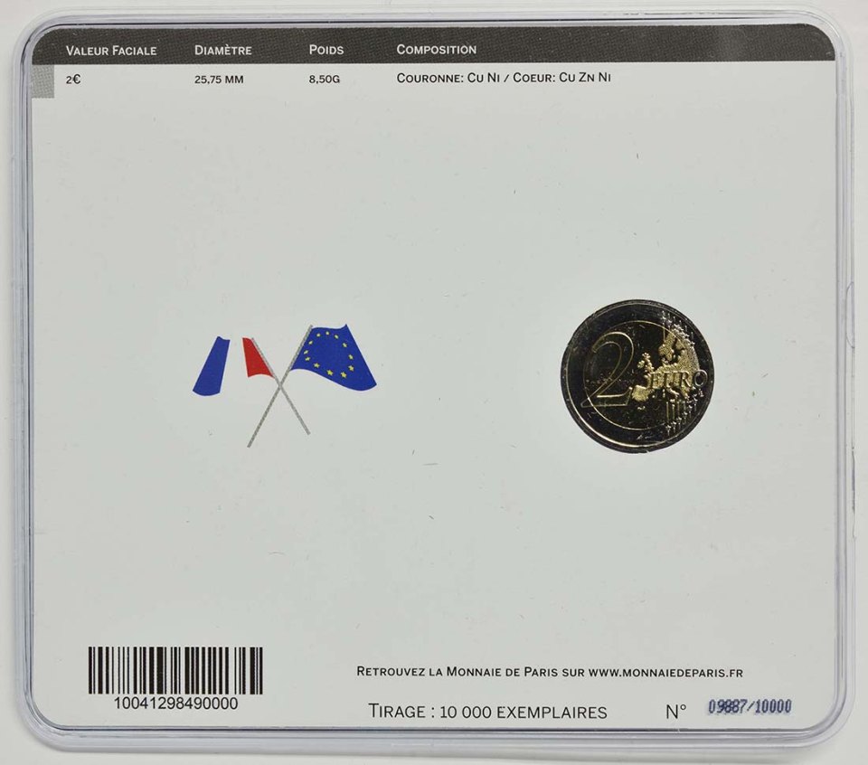 Frankreich 2015 30 Jahre EU-Flagge – Zertifikat