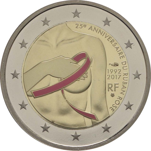 Frankreich 2017 25 Jahre Rosa Schleife - Kampf gegen den Brustkrebs – Rückseite