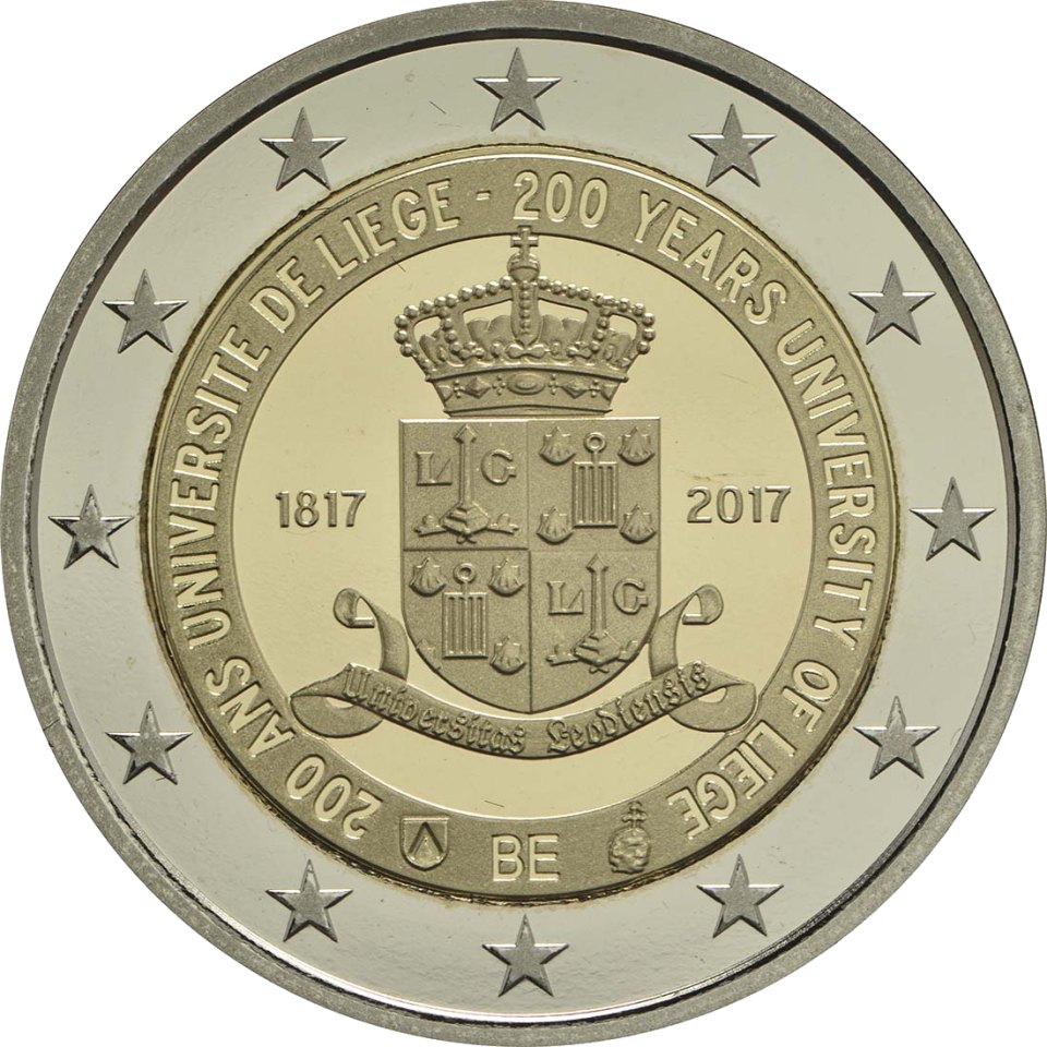Belgien 2017 200 Jahre Universität zu Lüttich – Rückseite