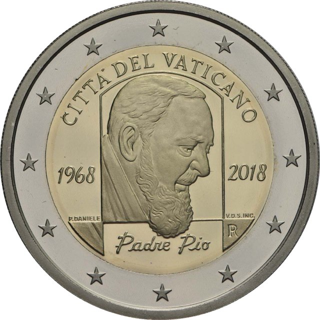 Vatikan 2018 50. Todestag von Pater Pio – Rückseite