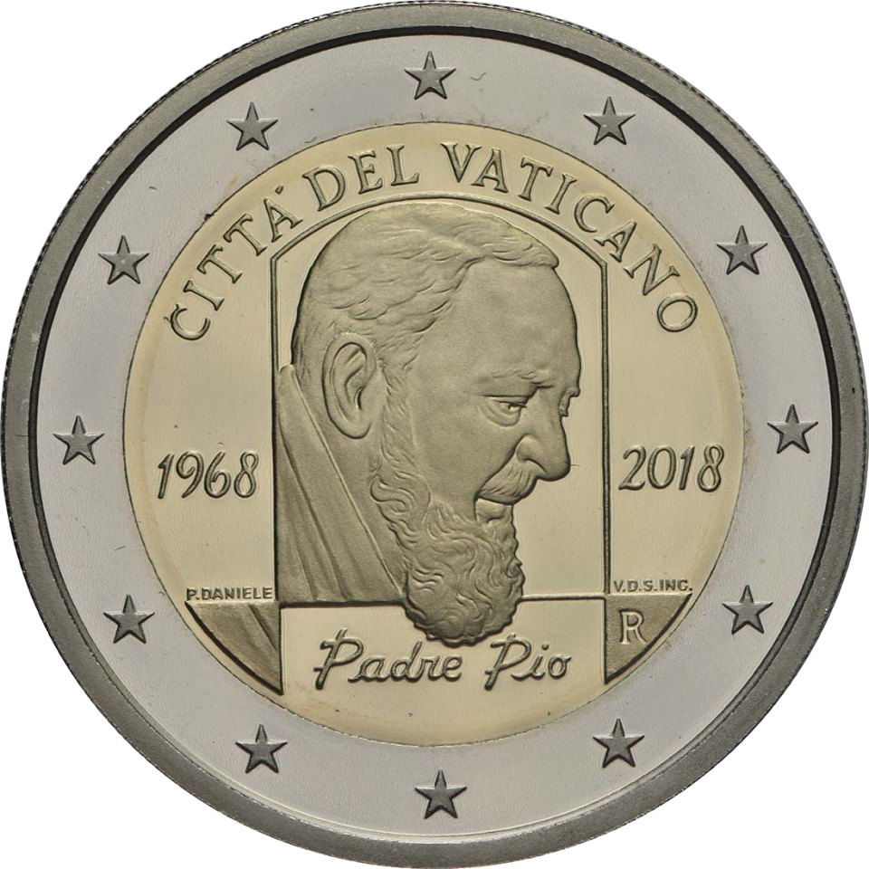 Vatikan 2018 50. Todestag von Pater Pio – Rückseite