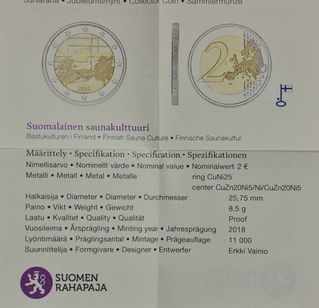 Finnland 2018 Finnische Saunakultur – Zertifikat