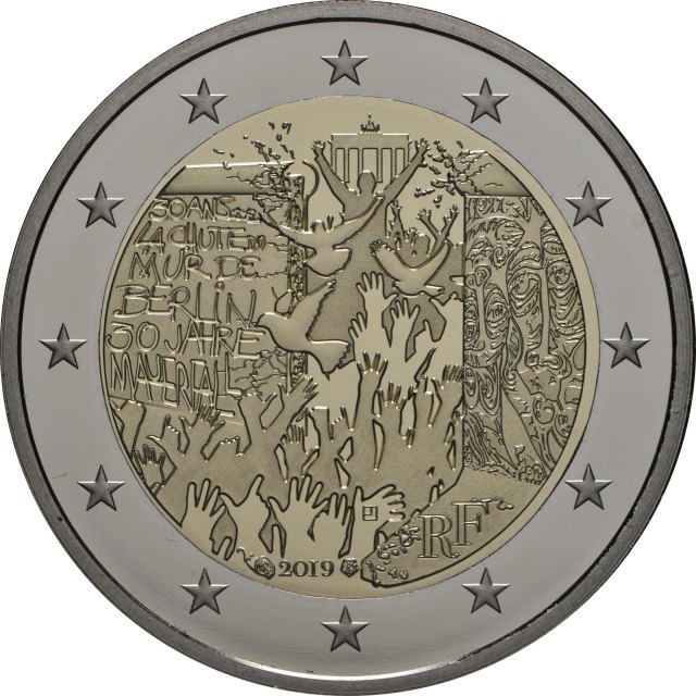 Frankreich 2019 30 Jahre Fall der Berliner Mauer – Rückseite