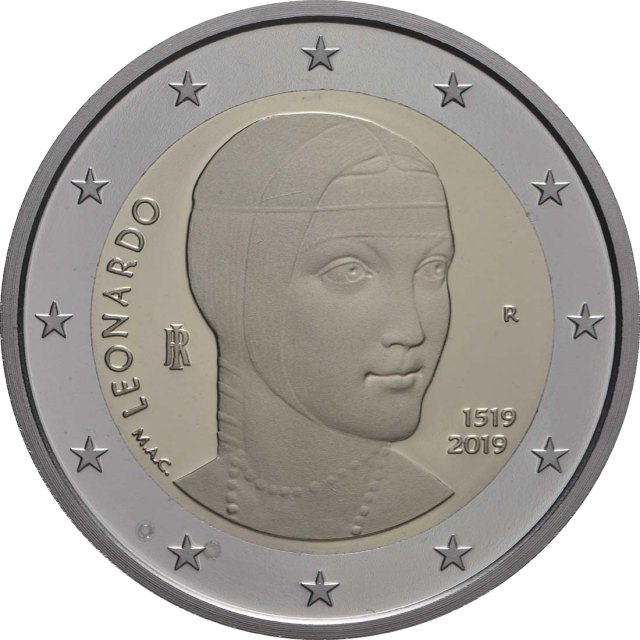 Italien 2019 500. Todestag von Leonardo da Vinci – Rückseite
