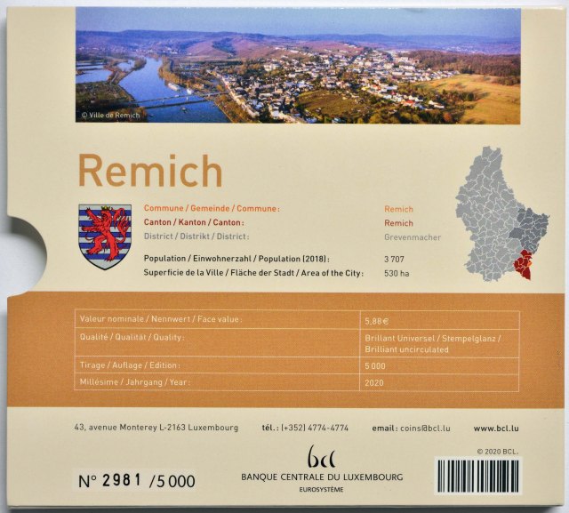 Luxemburg 2020 200. Geburtstag von Prinz Henri – Zertifikat