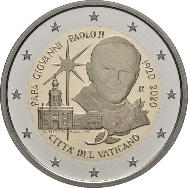 Vatikan 2020 100. Geburtstag von Johannes Paul II – Rückseite