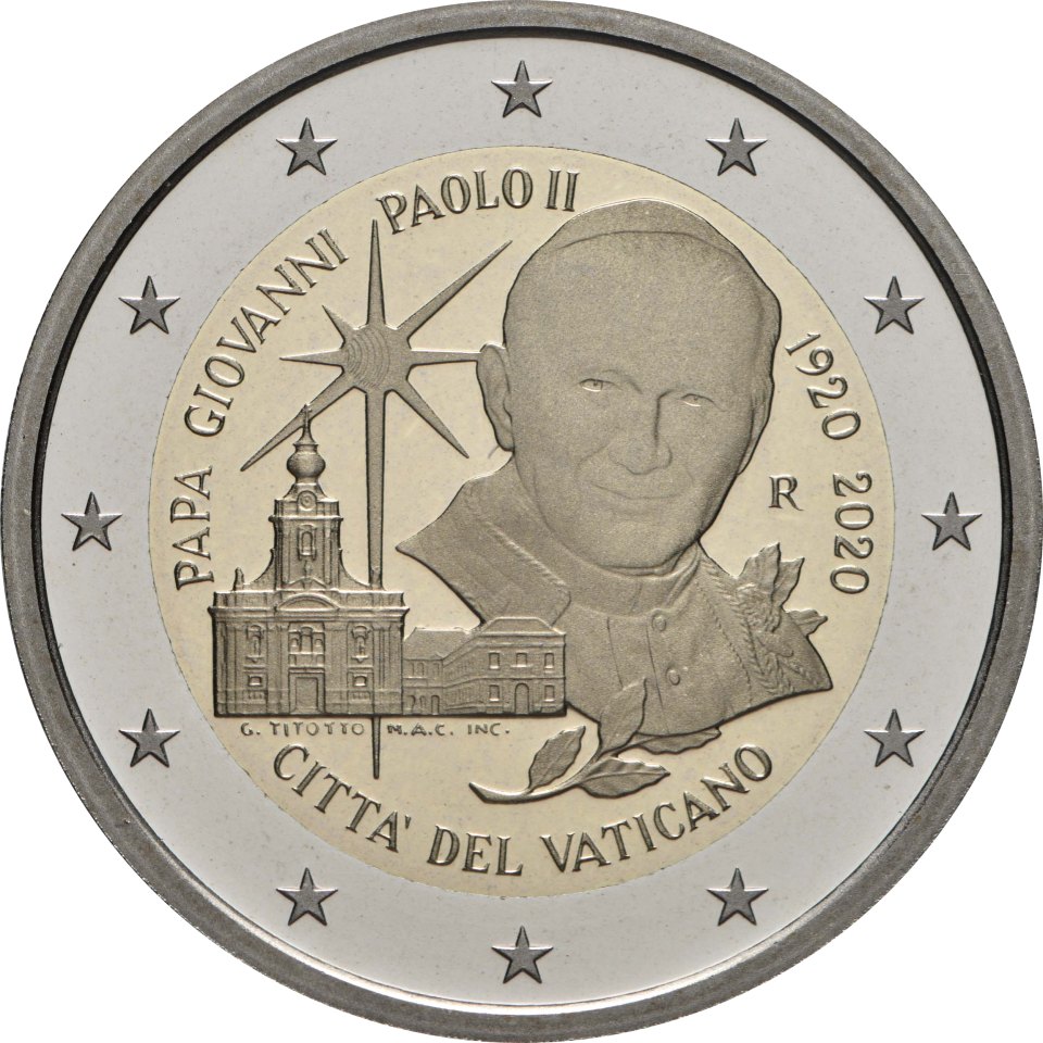 Vatikan 2020 100. Geburtstag von Johannes Paul II – Rückseite