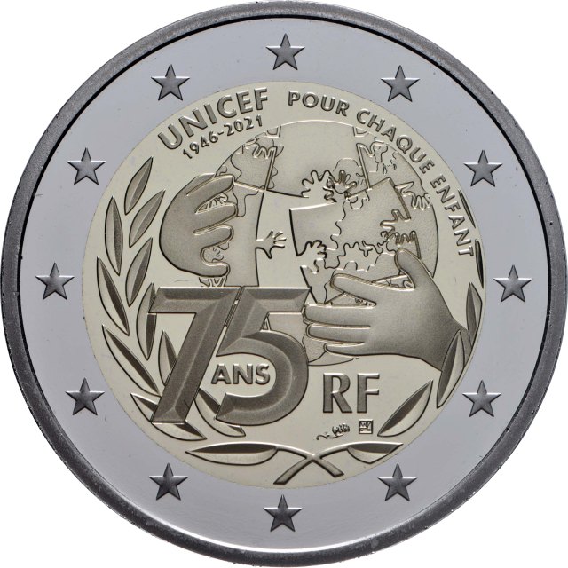 Frankreich 2021 75 Jahre UNICEF – Rückseite