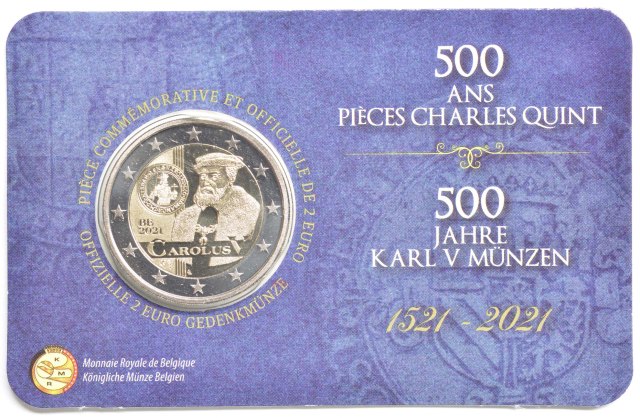 Belgien 2021 500 Jahre Münzausgaben durch Karl V – Übersicht