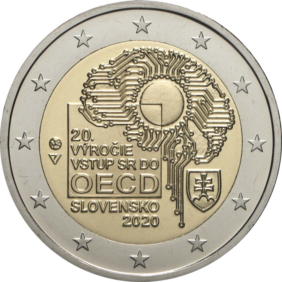 Slowakei 2020 20. Jahrestag des Beitritts zur OECD – Rückseite