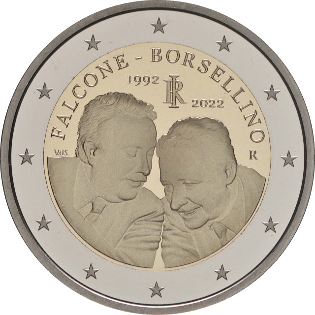 Italien 2022 30. Todestag der Richter Giovanni Falcone und Paolo Borsellino – Rückseite