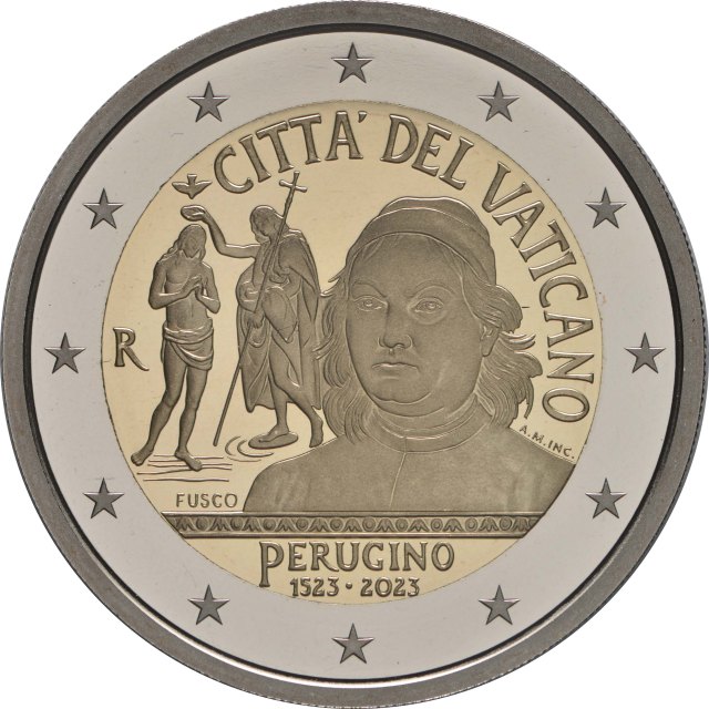 Vatikan 2023 500. Todestag von Pietro Perugino – Rückseite