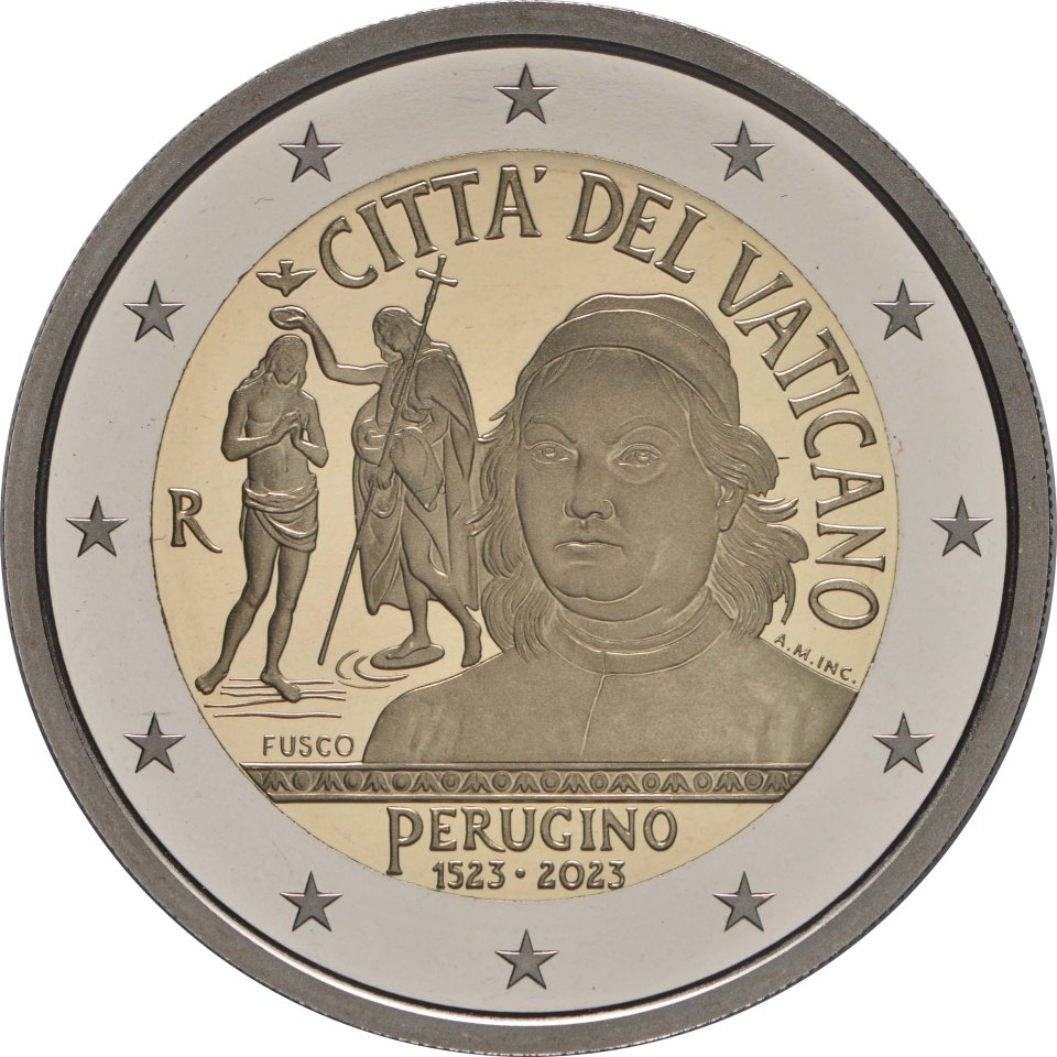 Vatikan 2023 500. Todestag von Pietro Perugino – Rückseite