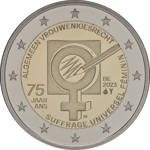 Belgien 2023 75 Jahre Frauenwahlrecht in Belgien – Rückseite