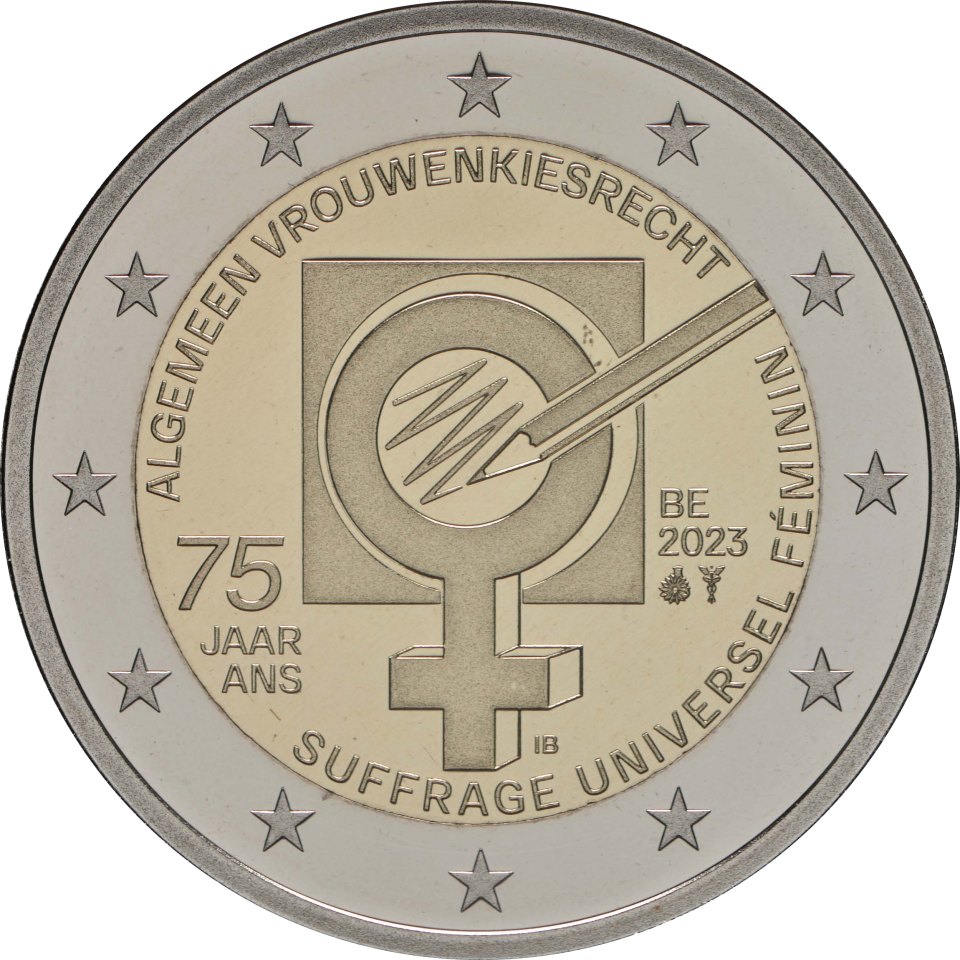 Belgien 2023 75 Jahre Frauenwahlrecht in Belgien – Rückseite
