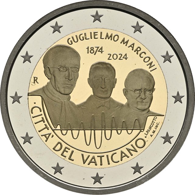 Vatikan 2024 150. Geburtstag von Guglielmo Marconi – Rückseite