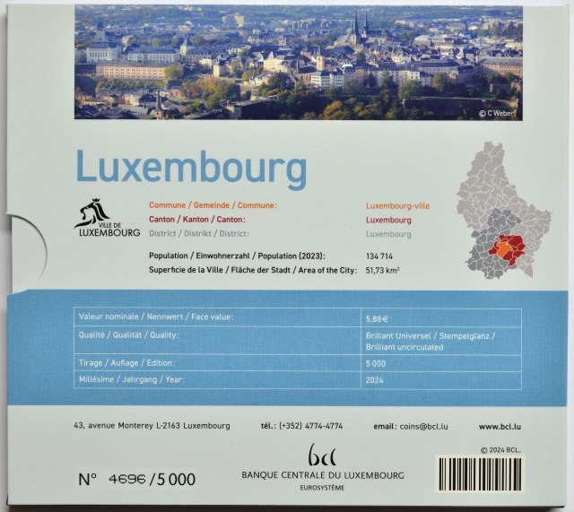 Luxemburg 2024 175. Jahrestag des Todes von Großherzog Guillaume II – Zertifikat