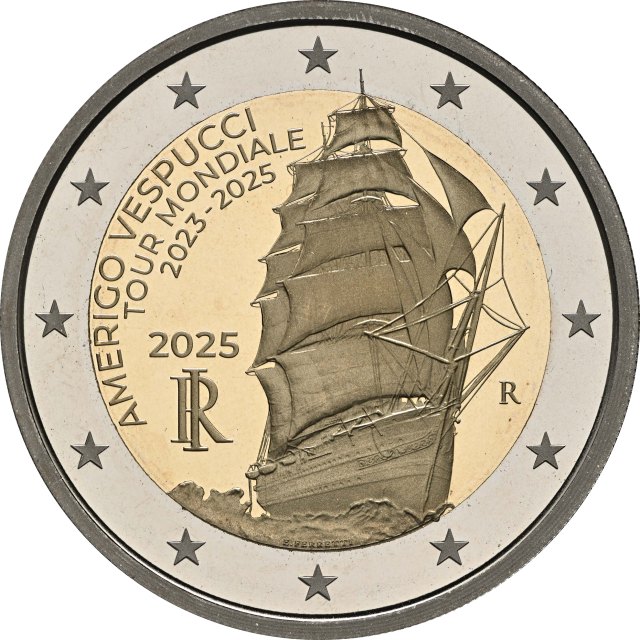 Italien 2025 World Tour des Ausbildungsschiffes Amerigo Vespucci 2023-2025 – Rückseite