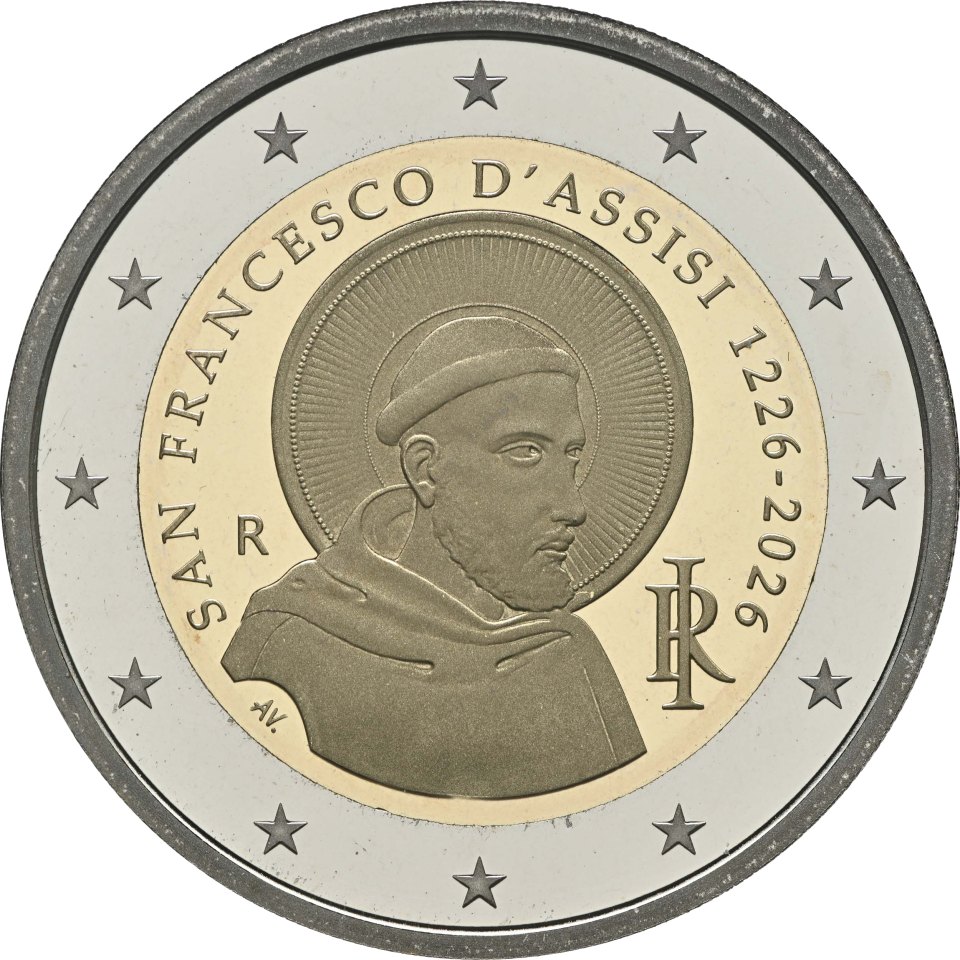 Italien 2026 800. Todestag von San Francesco d'Assisi – Rückseite