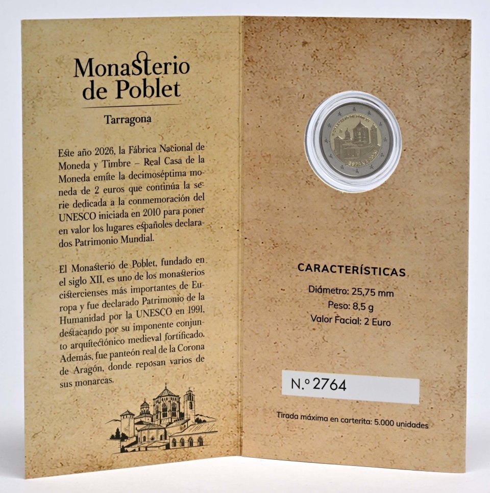 Spanien 2026 UNESCO-Weltkulturerbe-Serie 17. Ausgabe Kloster Poblet – Übersicht