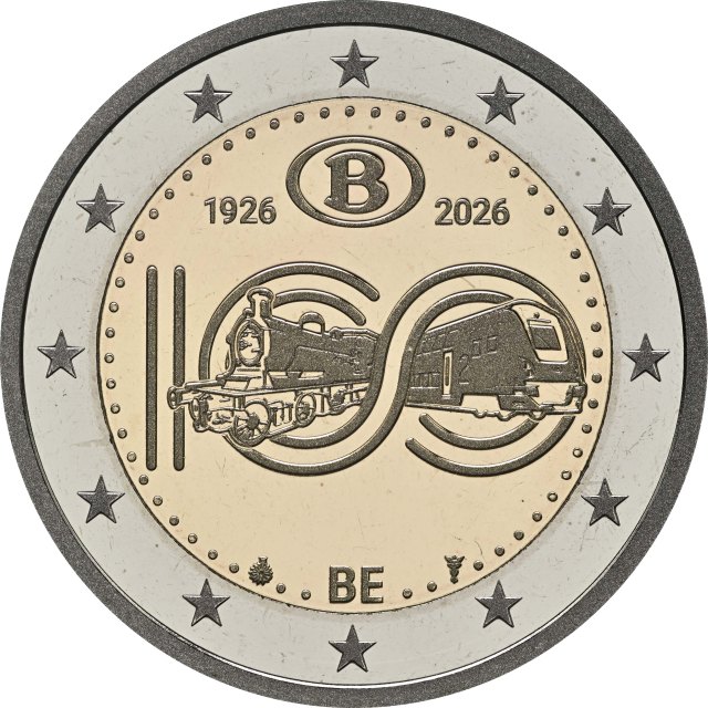 Belgien 2026 100 Jahre Belgische Staatsbahnen NMBS/SNCB – Rückseite