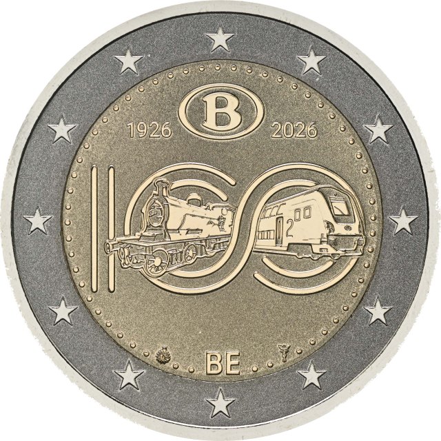 Belgien 2026 100 Jahre Belgische Staatsbahnen NMBS/SNCB – Rückseite