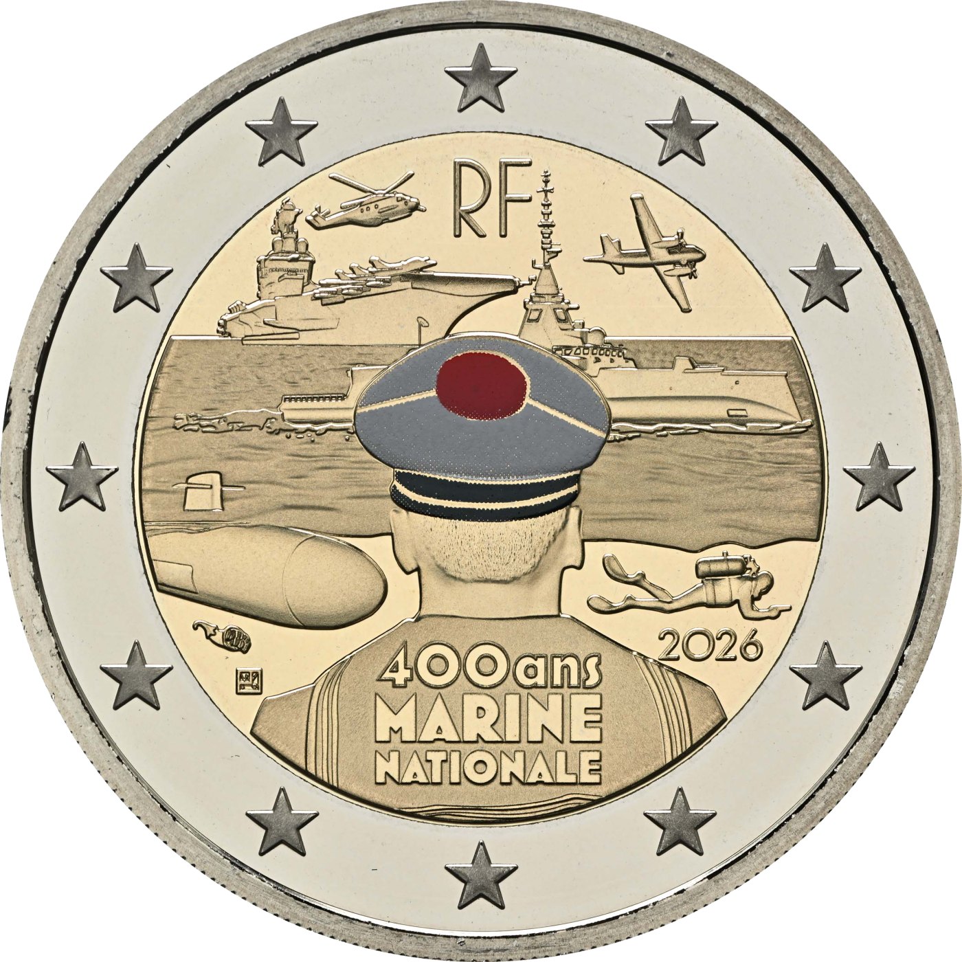 Frankreich 2026 400 Jahre französische Marine – Rückseite