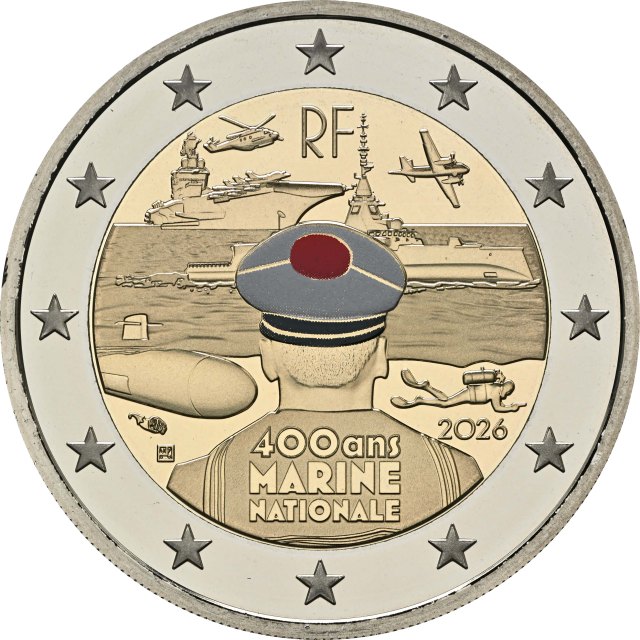 Frankreich 2026 400 Jahre französische Marine – Rückseite