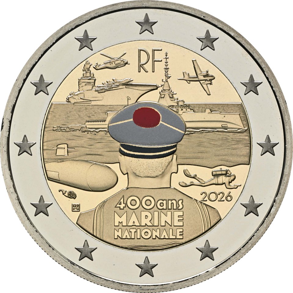 Frankreich 2026 400 Jahre französische Marine – Rückseite