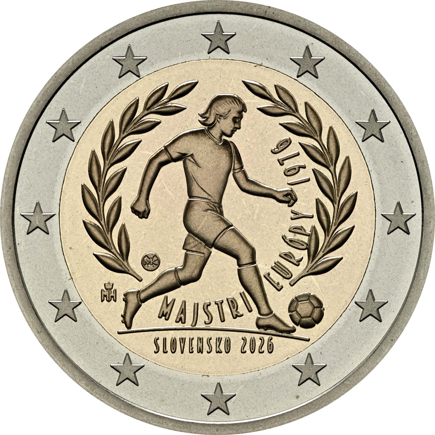 Slowakei 2026 50. Jahrestag des Sieges der tschechoslowakischen Fußballmannschaft bei der EM1976 – Rückseite