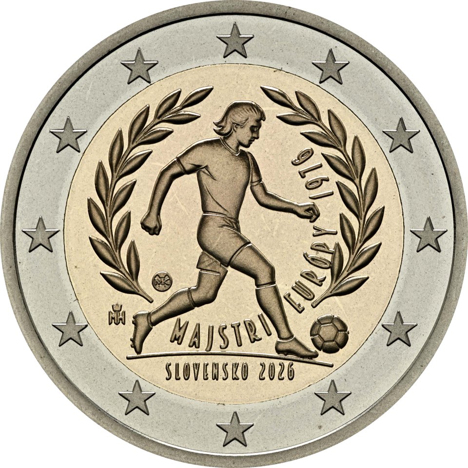 Slowakei 2026 50. Jahrestag des Sieges der tschechoslowakischen Fußballmannschaft bei der EM1976 – Rückseite