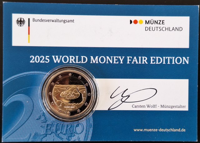 2 Euro PP in Coincard mit Unterschrift des Designers