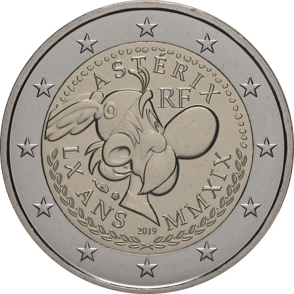 2-Euro-Münze Frankreich 2019: 60. Geburtstag von Asterix