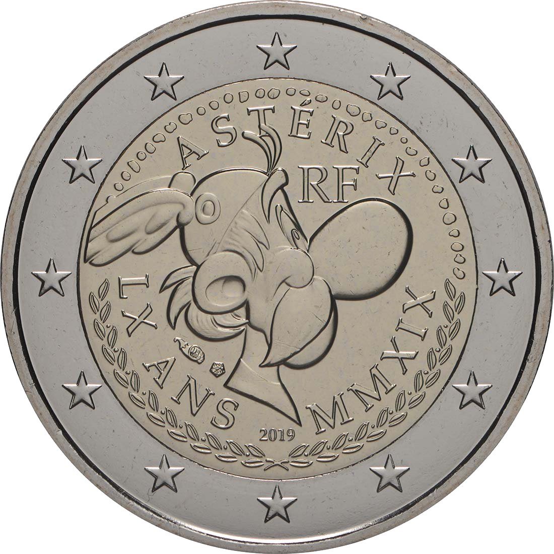 Frankreich 2019 – 60. Geburtstag von Asterix · 2-Euro-Gedenkmünze Rückseite