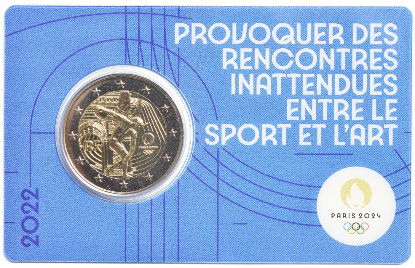 Frankreich 2022 – Genie und Diskuswerfen - Arc de Triomphe (Serie: Olympische Sommerspiele, Paris 2024 - 2/4) · 2-Euro-Gedenkmünze