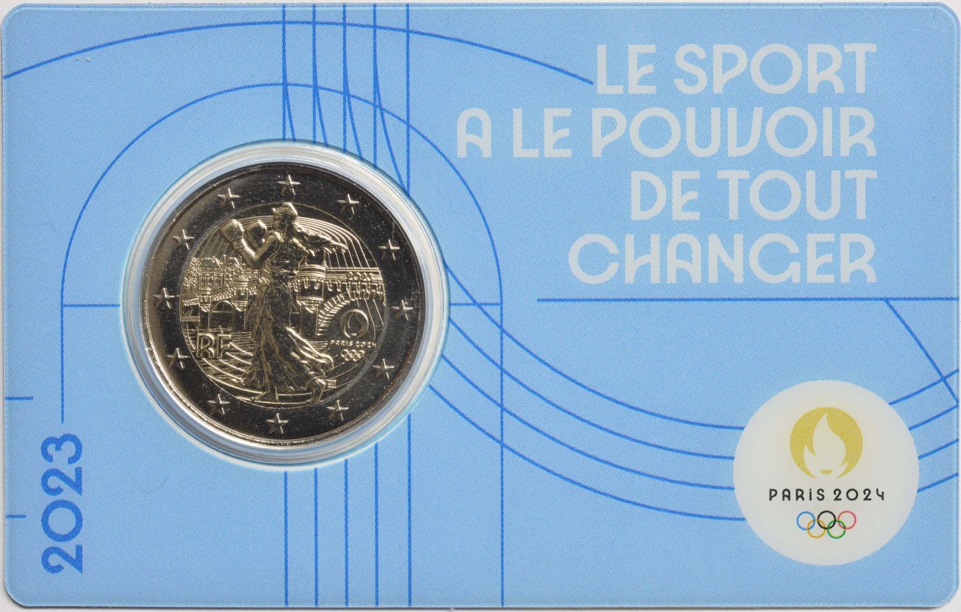 Frankreich 2023 – Die Säerin und der Faustkampf - Pont Neuf (Serie: Olympische Sommerspiele, Paris 2024 - 3/4) · 2-Euro-Gedenkmünze