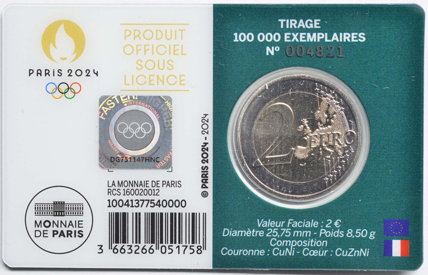 Frankreich 2024 – Herkules und der Kampf - Notre Dame (Serie: Olympische Sommerspiele, Paris 2024 - 4/4) · 2-Euro-Gedenkmünze
