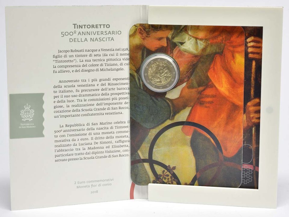San Marino 2018 – 500. Geburtstag von Jacopo Tintoretto · 2-Euro-Gedenkmünze