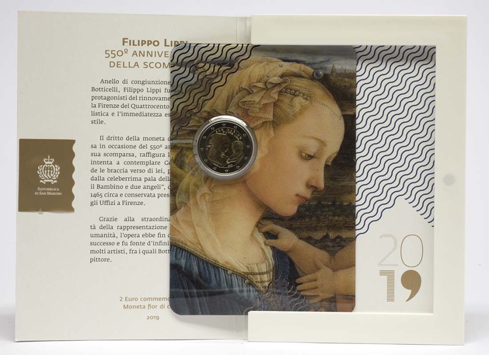 San Marino 2019 – 550. Todestag von Filippo Lippi · 2-Euro-Gedenkmünze