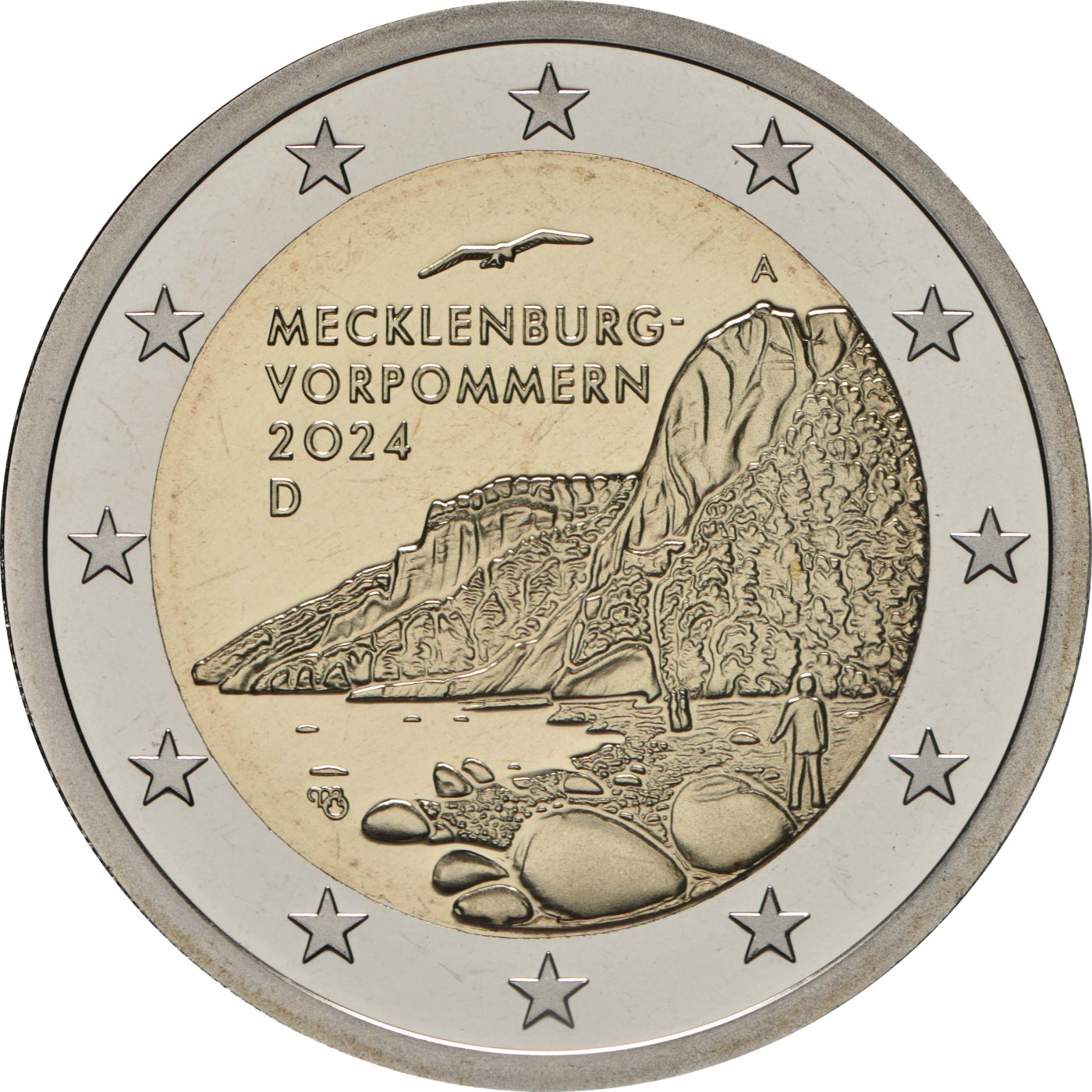 2 euros proof en Coincard WMF con firma del diseñador