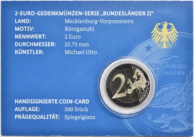 2 Euro PP in WMF Coincard mit Unterschrift des Designers